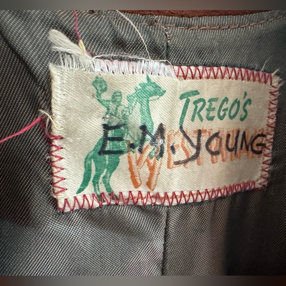 40s 50s Vintage Tregos Westwear
Cowhide Suede Leather Fringe
Jacket Tan Cream - Picture 6 of 9